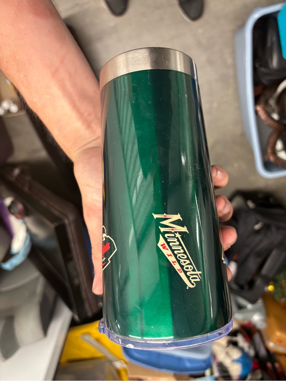 Logo Brands Minnesota Wild NHL 20 oz Insulated Stainless Tumbler Slider Lid